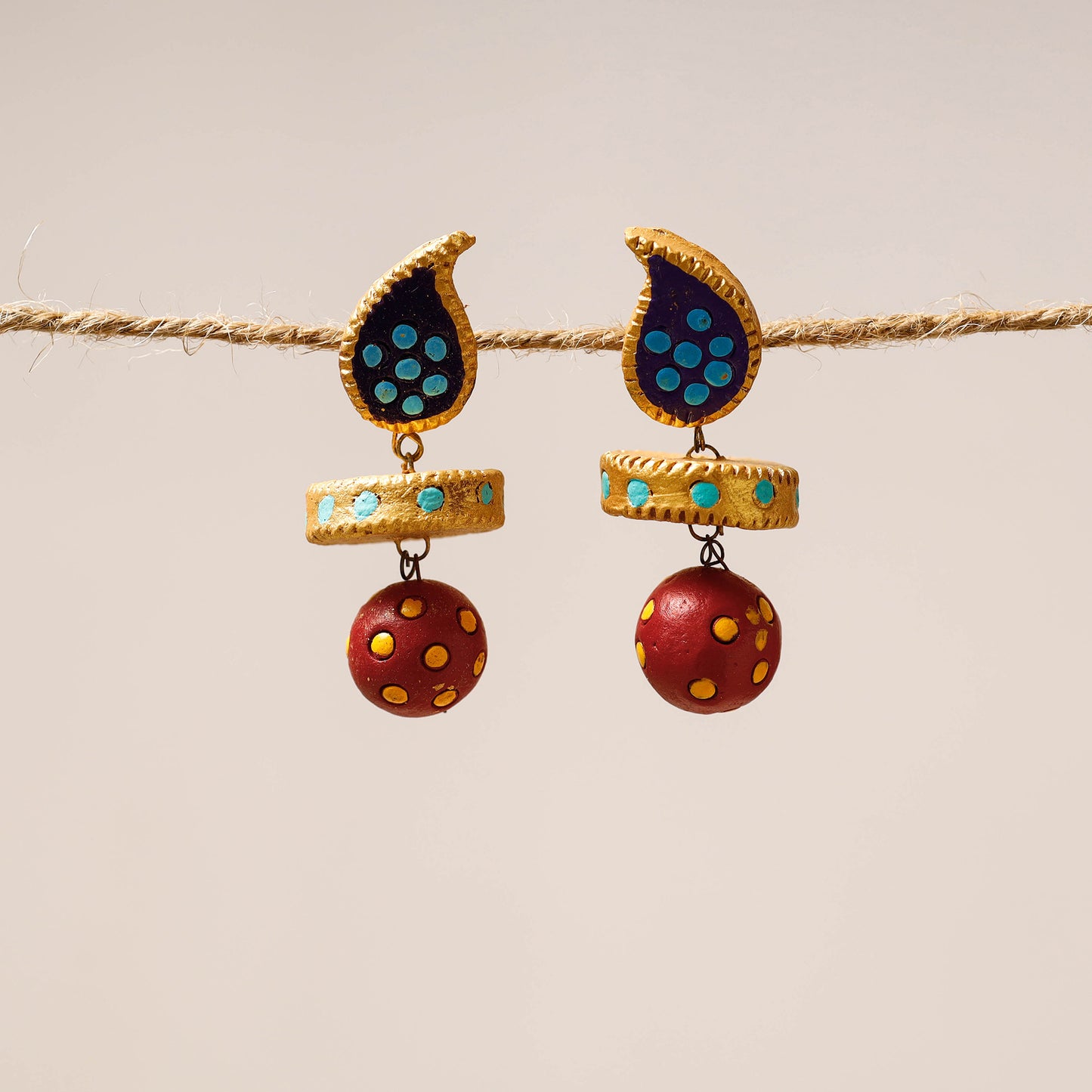 Bishnupur Handpainted Terracotta Earrings 35