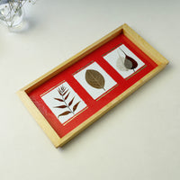 Sacred Leaves Art Work Wooden Tray (16 x 8 x 1 in)