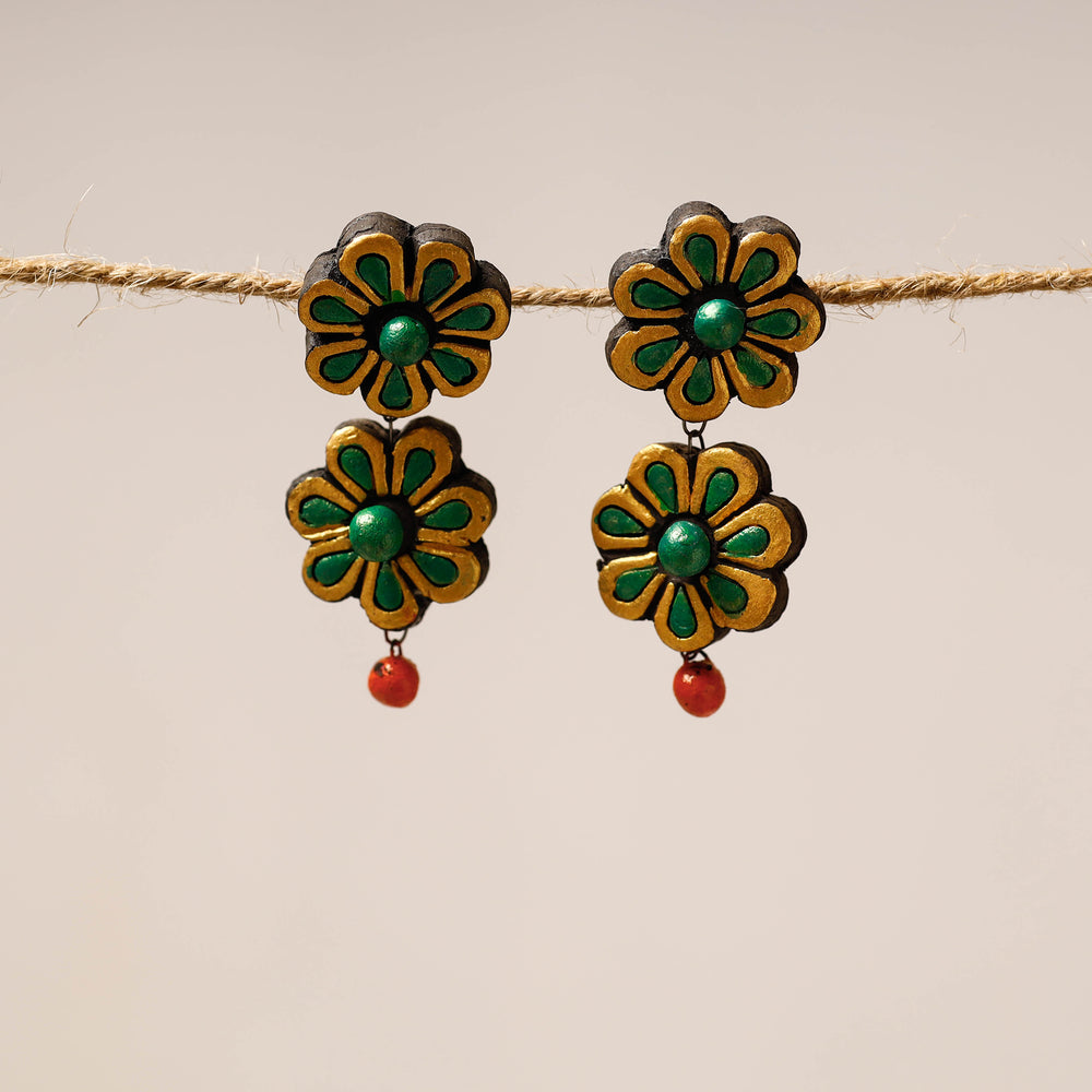 handpainted terracotta earrings