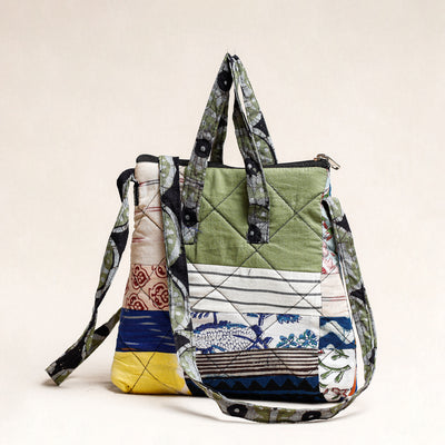 Multicolor - Handmade Block Printed Quilted Cotton Patchwork Sling Bag