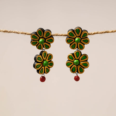 handpainted terracotta earrings