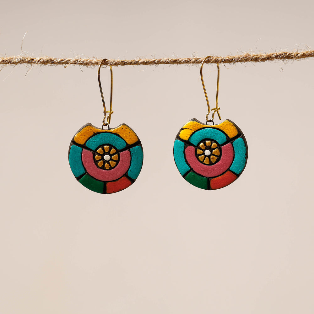 handpainted terracotta earrings