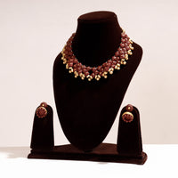 handpainted terracotta necklace set