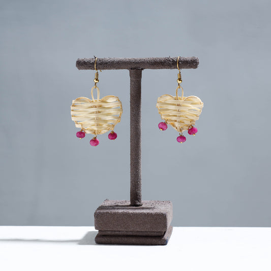 Handcrafted Heart Shaped Bamboo Earrings