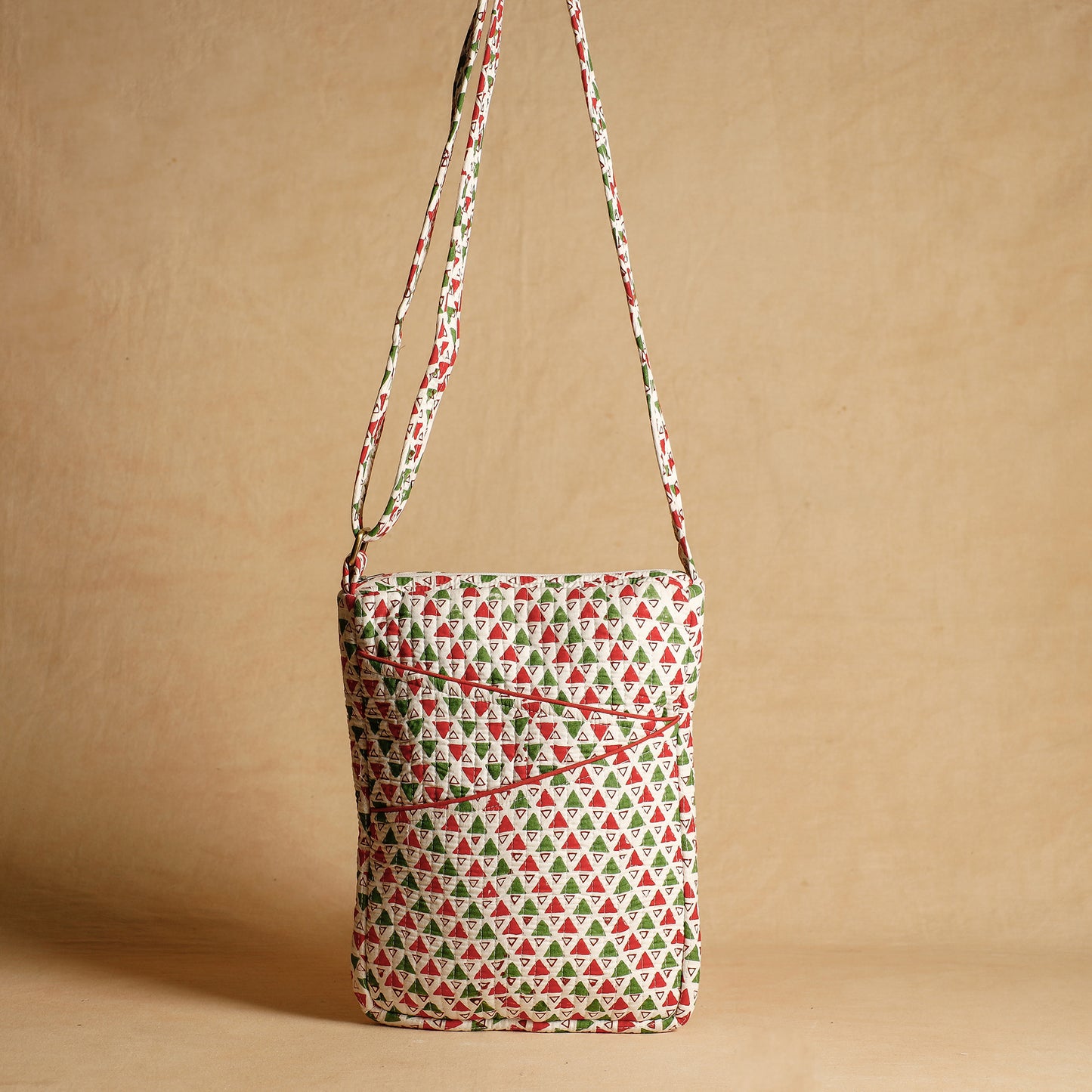 Multicolor - Handcrafted Sanganeri Quilted Cotton Sling Bag