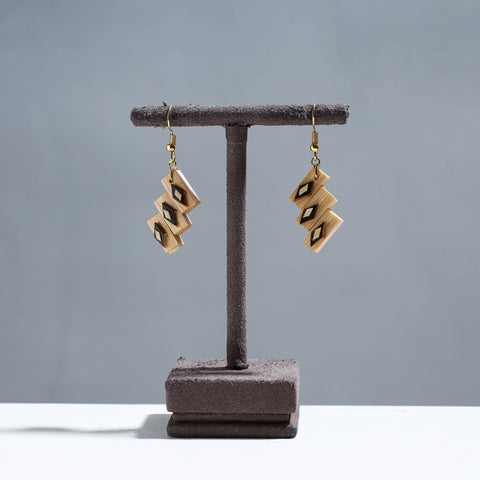  Handcrafted Bamboo Three Striped Earrings 