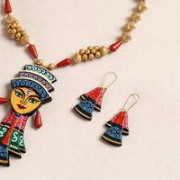 handpainted terracotta necklace set