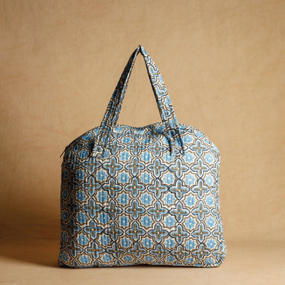 Blue - Handcrafted Sanganeri Quilted Cotton Tote Bag