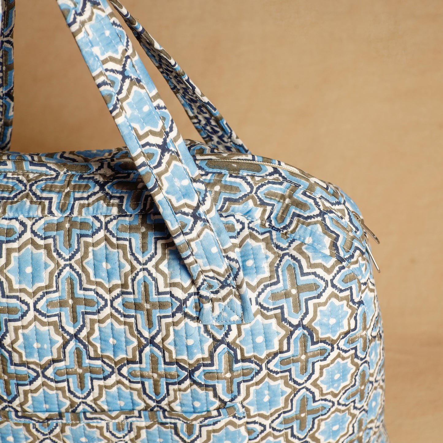 Blue - Handcrafted Sanganeri Quilted Cotton Tote Bag