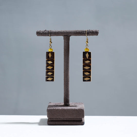 Handcrafted Five Blocks Bamboo Earrings