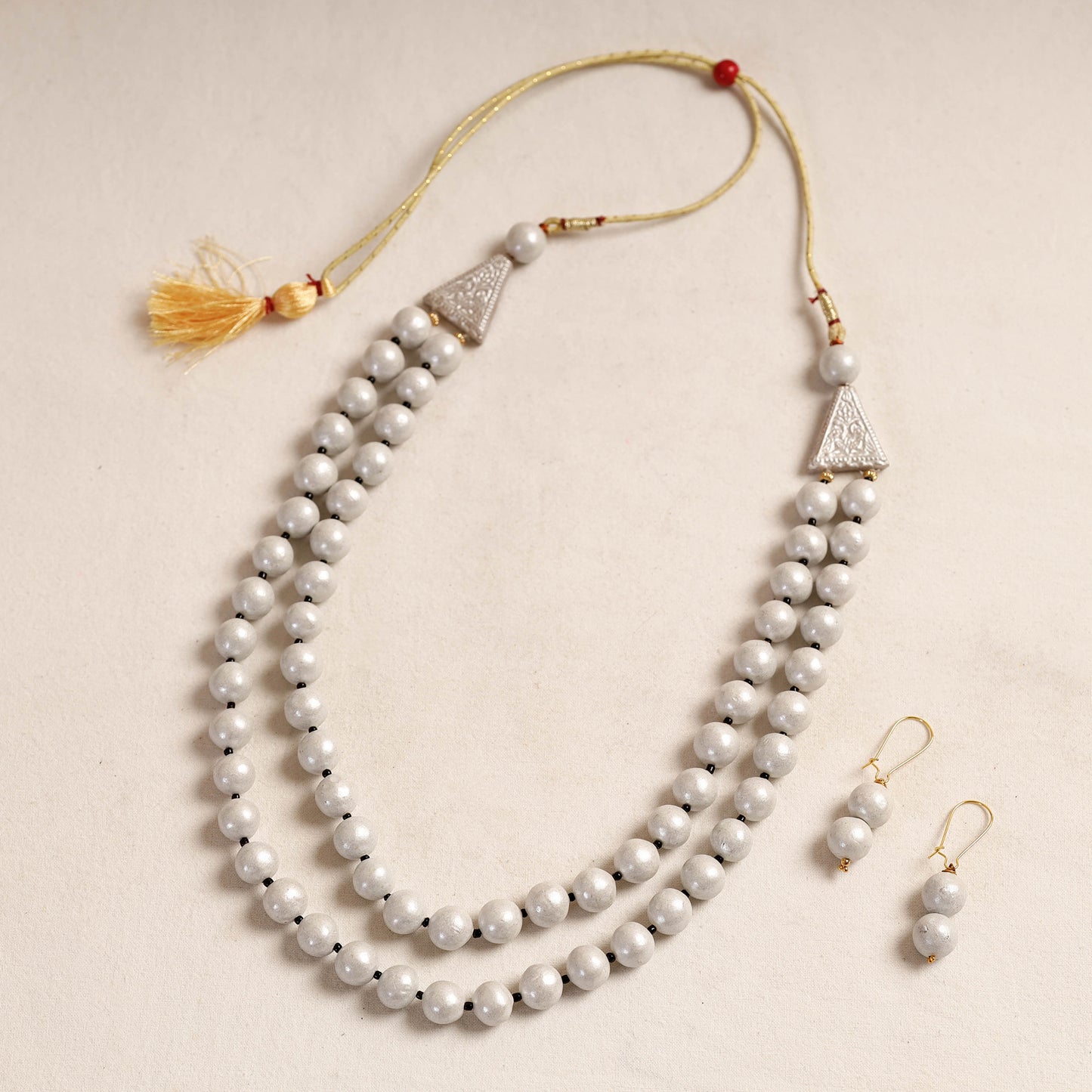 handpainted terracotta necklace set