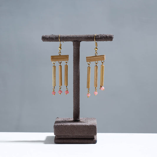 Handcrafted Bamboo Earrings with Three Latkans