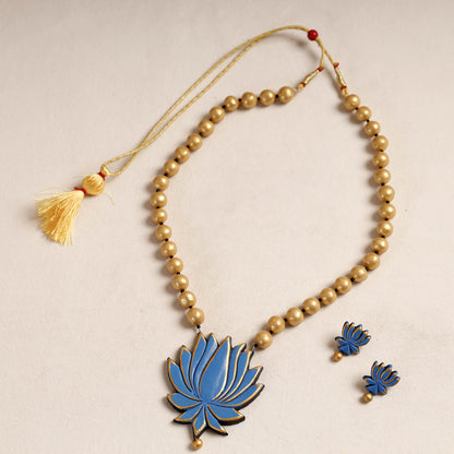 handpainted terracotta necklace set