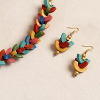 handpainted terracotta necklace set