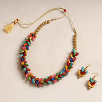 handpainted terracotta necklace set