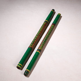  Handmade Lacquered Wooden Garba Dandiya Sticks 