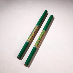  Handmade Lacquered Wooden Garba Dandiya Sticks 