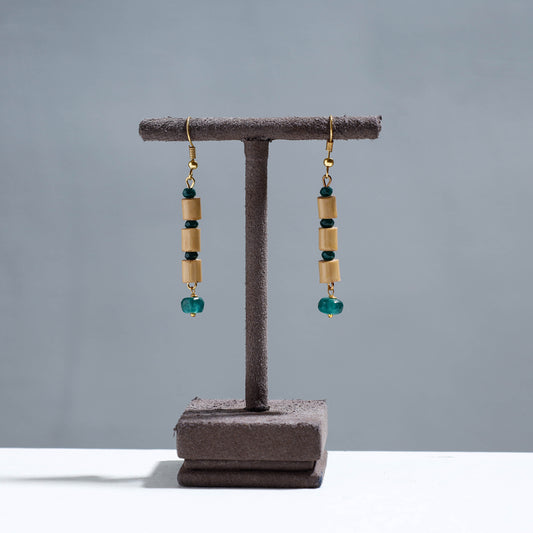 Handcrafted Three Bamboo Beads Earrings