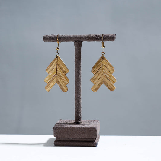 Handcrafted Inverted V Shaped Bamboo Earrings