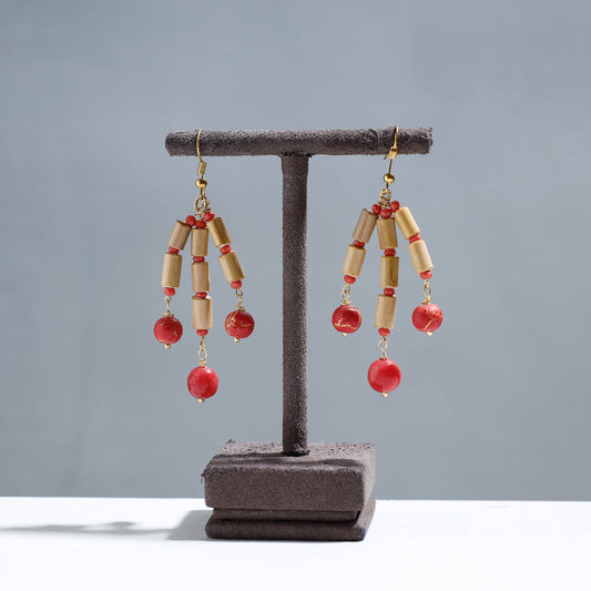 Handcrafted Bamboo Latkan Earrings with Beads