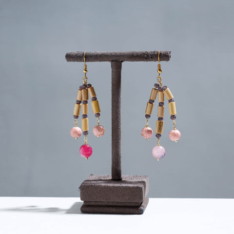 Handcrafted Bamboo Latkan Earrings with Beads