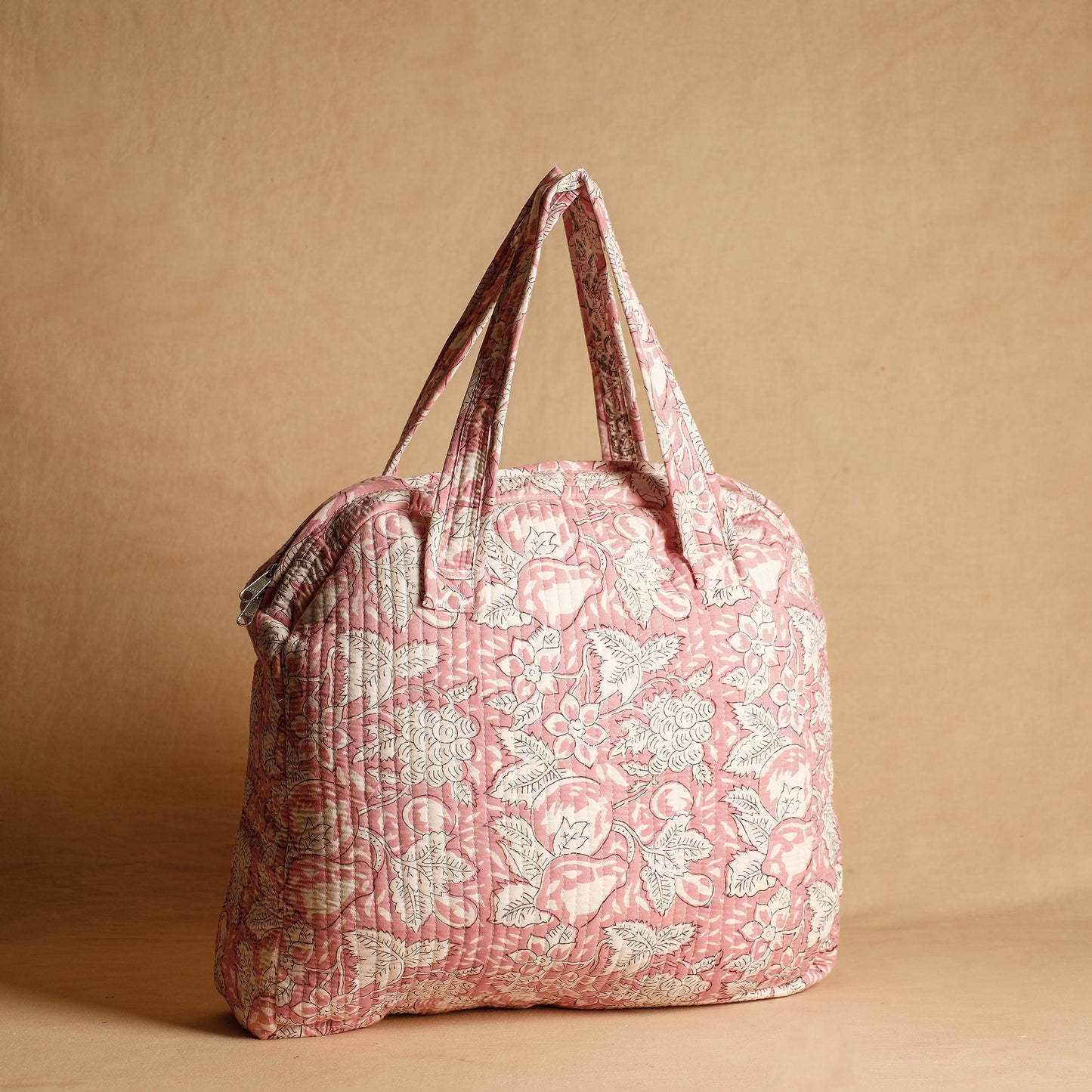 Pink - Handcrafted Sanganeri Quilted Cotton Tote Bag