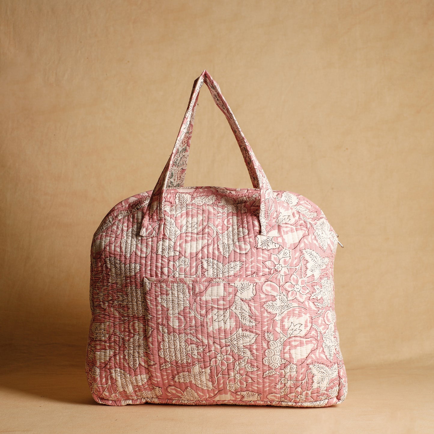 Pink - Handcrafted Sanganeri Quilted Cotton Tote Bag