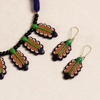 handpainted terracotta necklace set