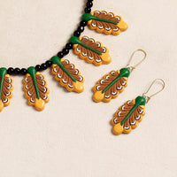 handpainted terracotta necklace set