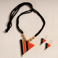 handpainted terracotta necklace set