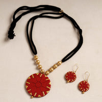 handpainted terracotta necklace set