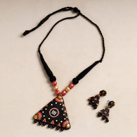 handpainted terracotta necklace set