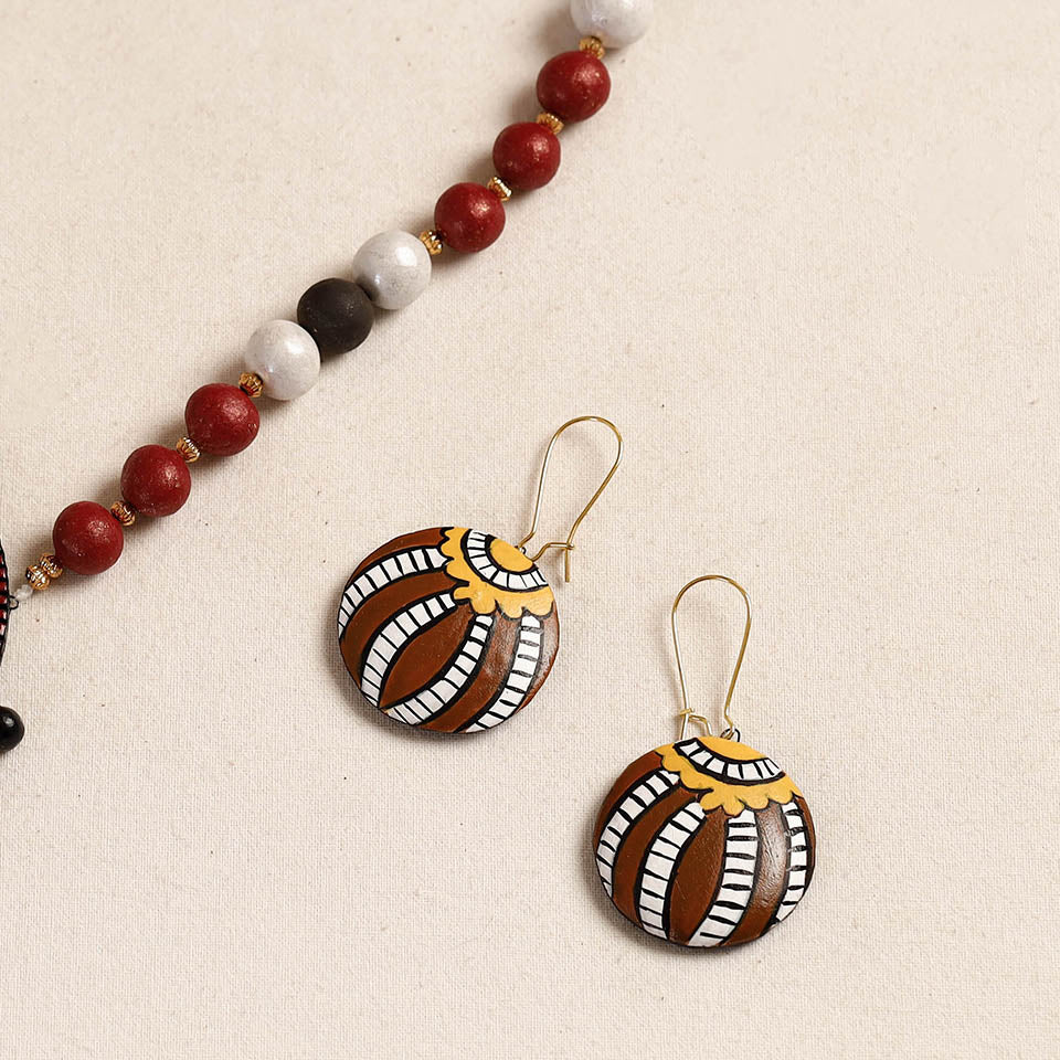 handpainted terracotta necklace set