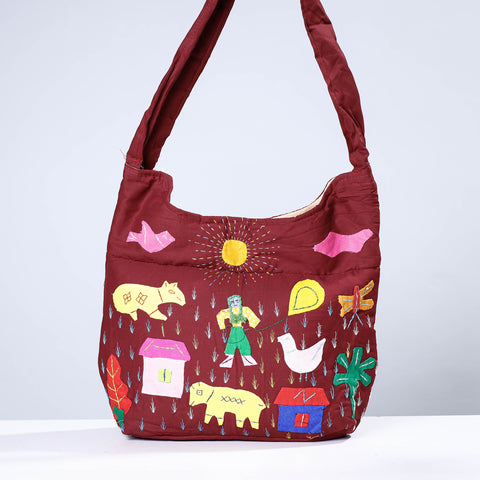 pipli applique shoulder bag