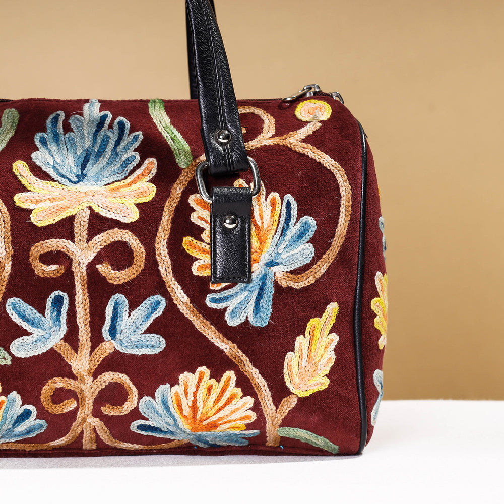 crewel embroidery hand bag