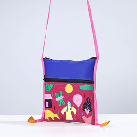 Multicolor - Pipli Applique Work Cotton Sling Bag