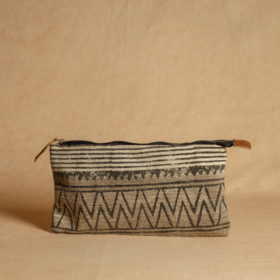 Jaipur Block Printed Handloom Cotton Multipurpose Toiletry Pouch (7 x 12 in)