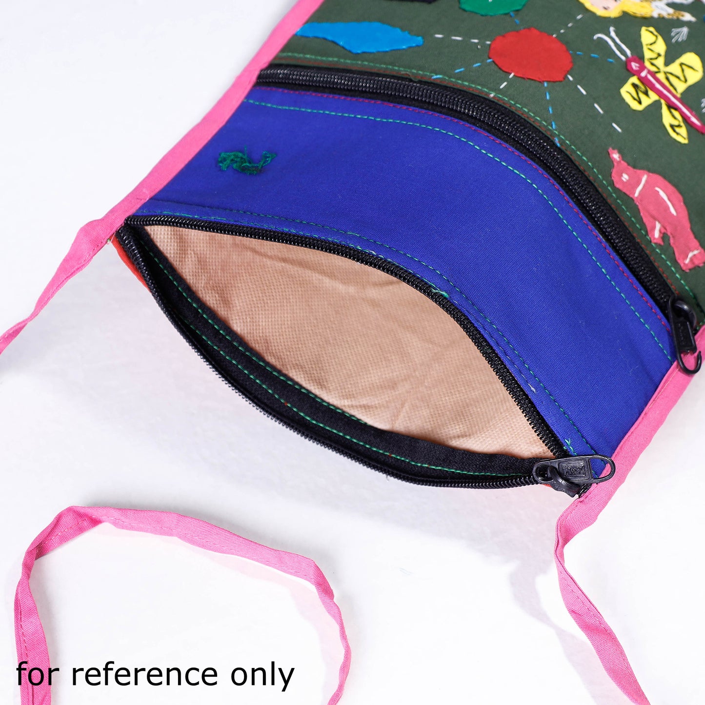 Multicolor - Pipli Applique Work Cotton Sling Bag