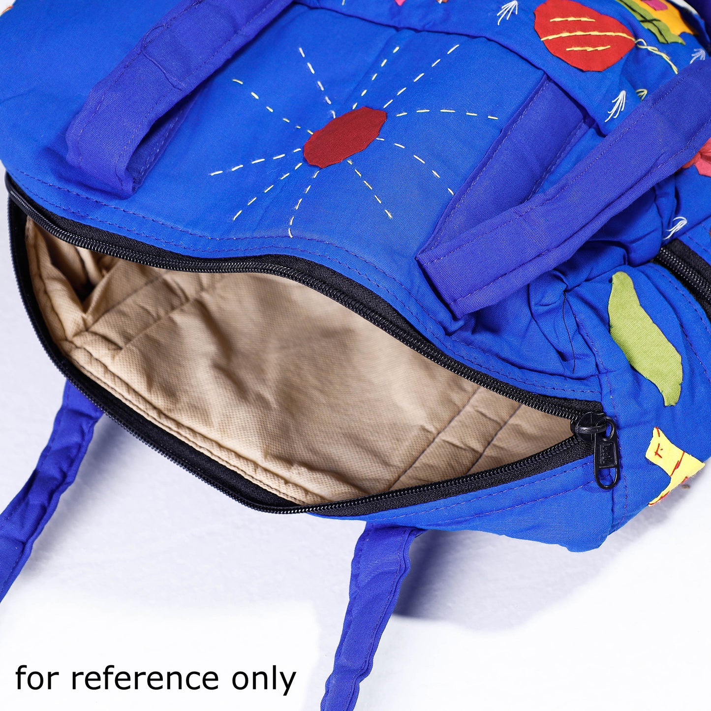 Blue - Pipli Applique Work Cotton Shoulder Bag