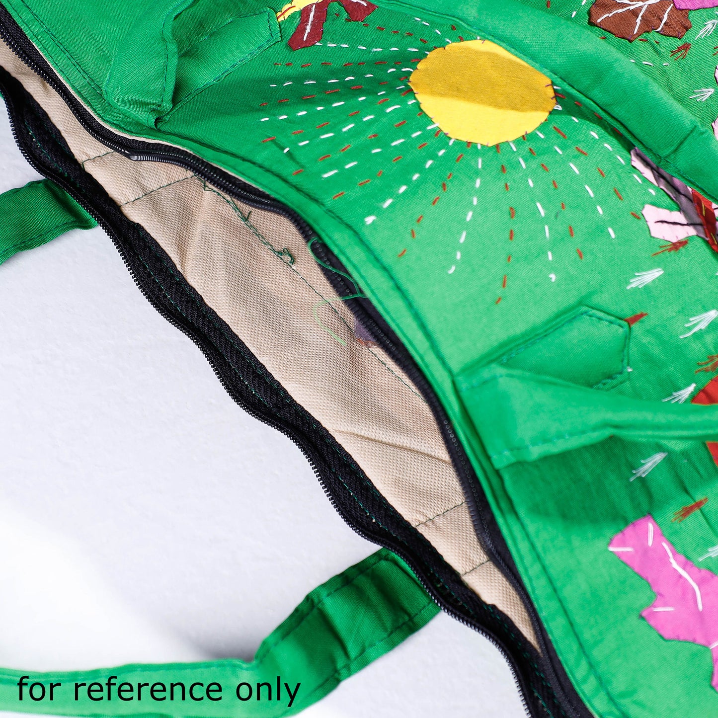 Maroon - Pipli Applique Work Cotton Shoulder Bag
