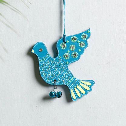 Dove - Festive Decor Beadwork Handpainted Wooden Hanging