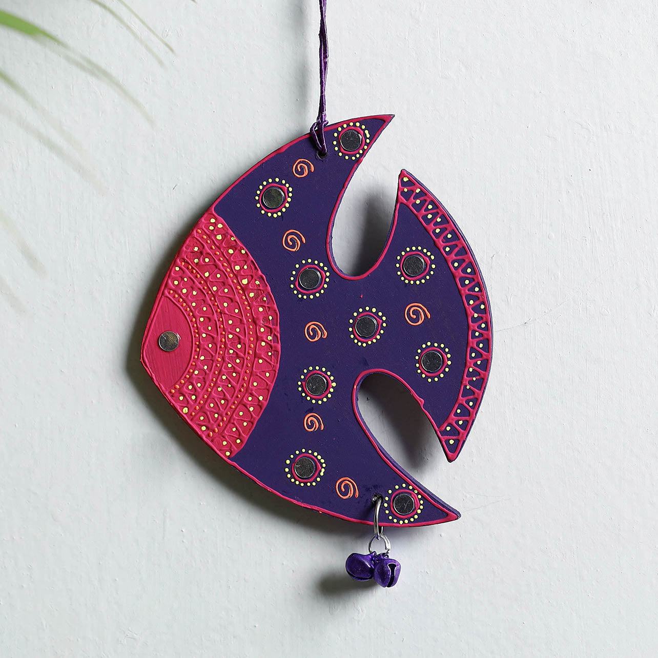 Simmi Fish - Festive Decor Sequin Work Handpainted Wooden Hanging