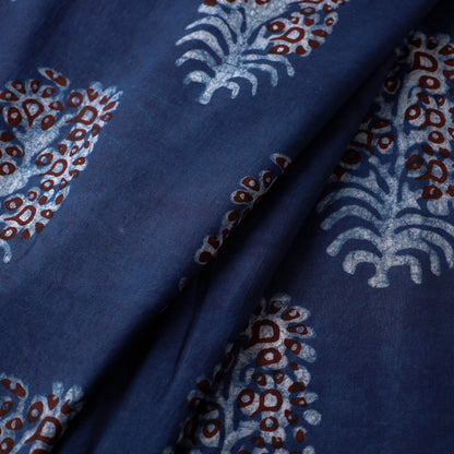 Blue - Nandana Hand Block Printed Cotton Fabric