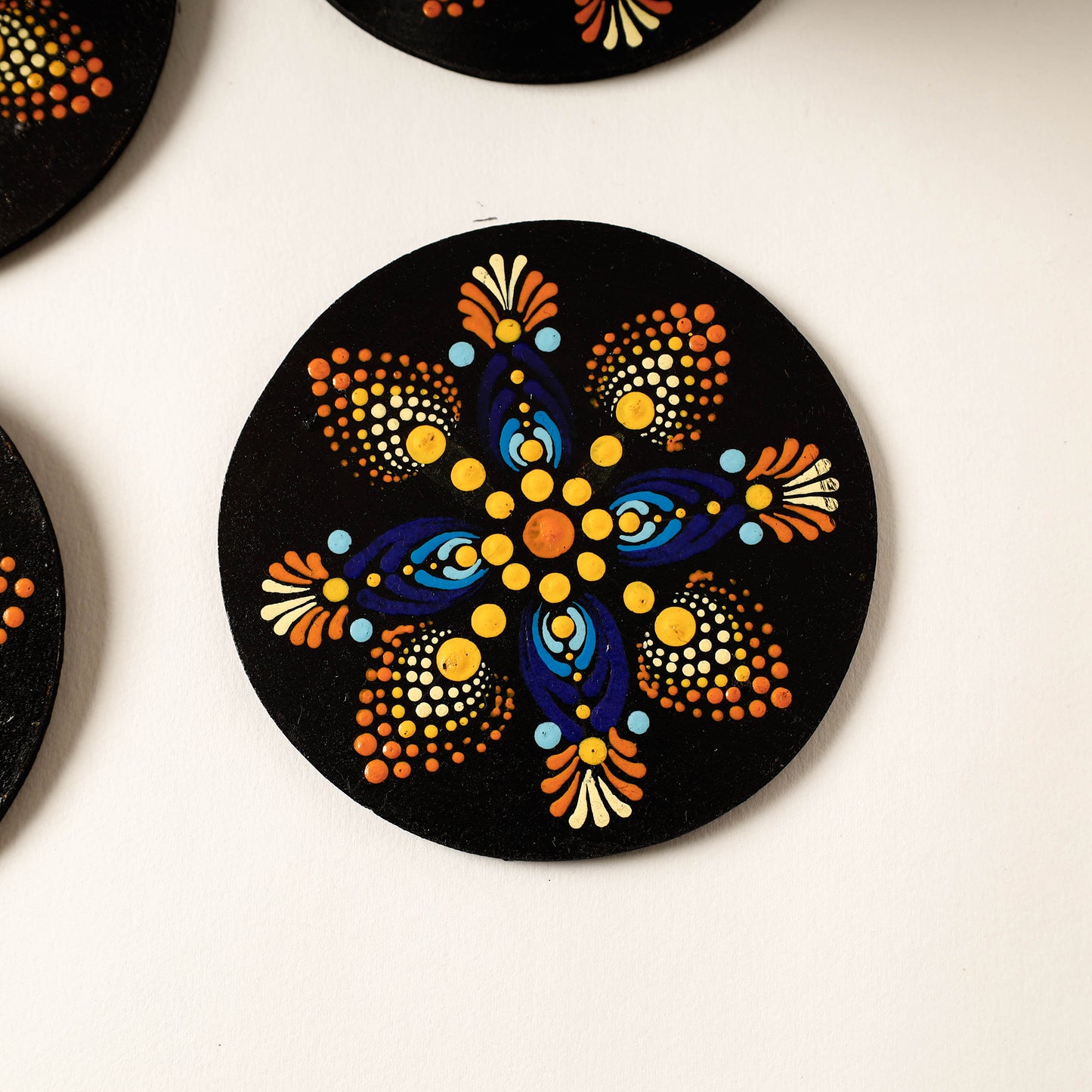 Mandala Art Handpainted Wooden Coasters (Set of 6)