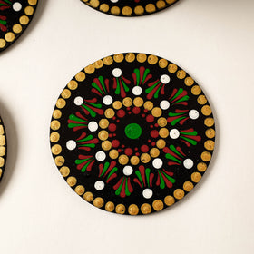  Mandala Art Handpainted Wooden Coasters (Set of 6) 