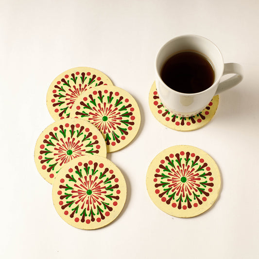 Mandala Art Handpainted Wooden Coasters (Set of 6)
