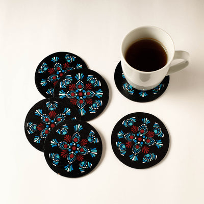 Handpainted Mandala Art Wooden Coasters (Set of 6)