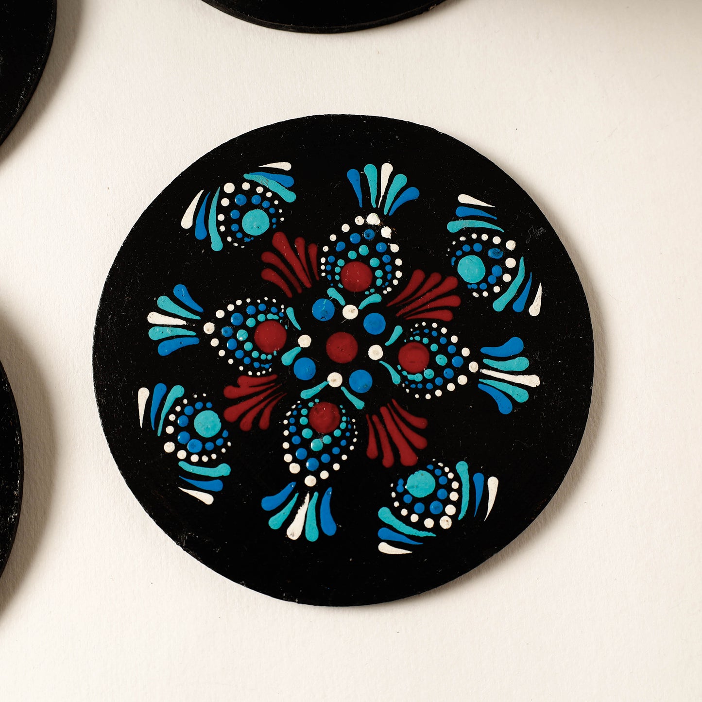 Handpainted Mandala Art Wooden Coasters (Set of 6)