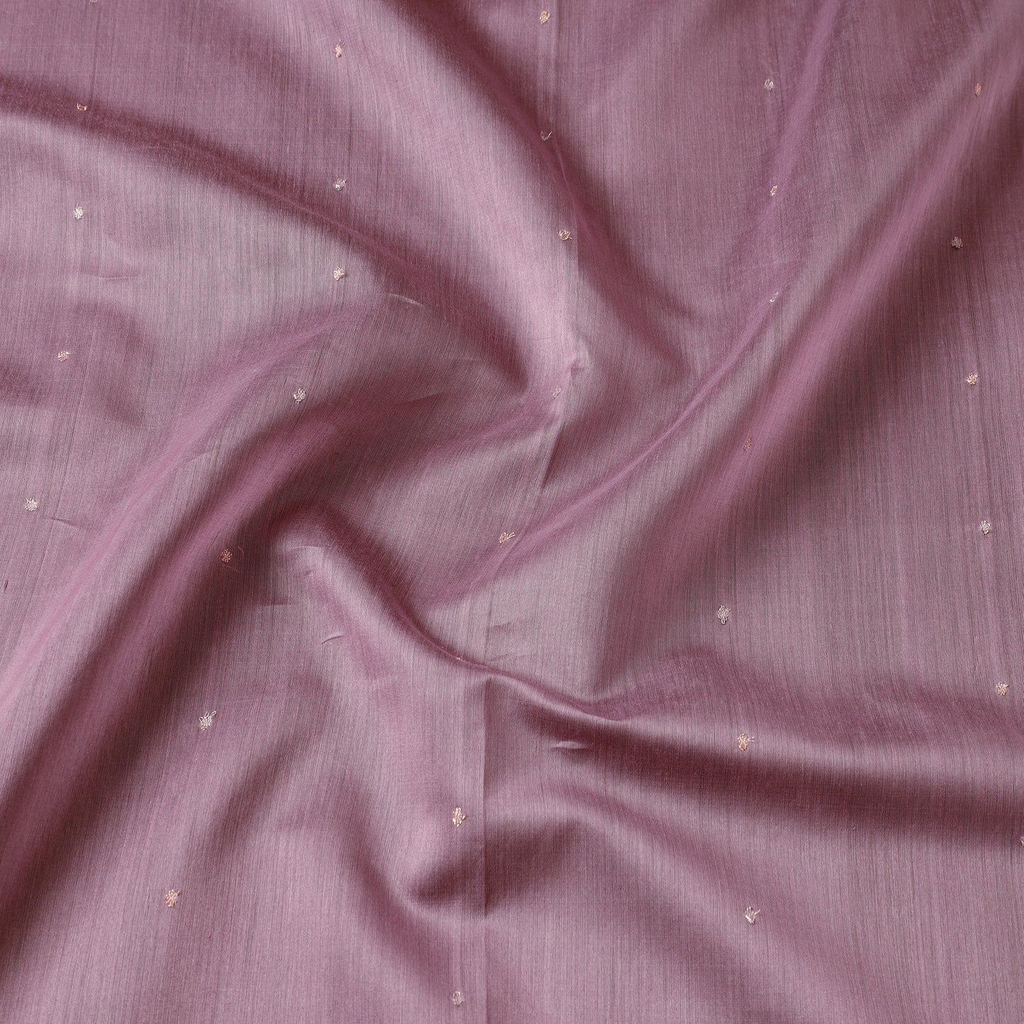 Purple - Traditional Chanderi Silk Handloom Zari Buti Fabric