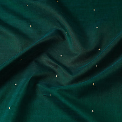 Green - Traditional Chanderi Silk Handloom Zari Buti Fabric